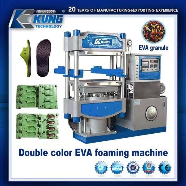 Automatic EVA Shoes Injection Machine 3 Stations Double Color