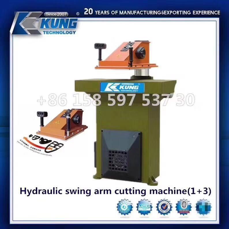 Hydraulic Footwear Plane Cutting Machine , Semi Automatic Swing Arm Cutting Machine