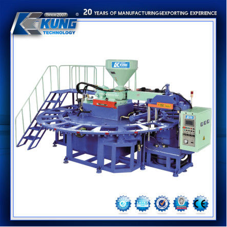 Horizontal PVC Plastic Sole Injection Molding Machine Screw Type 24 Stations