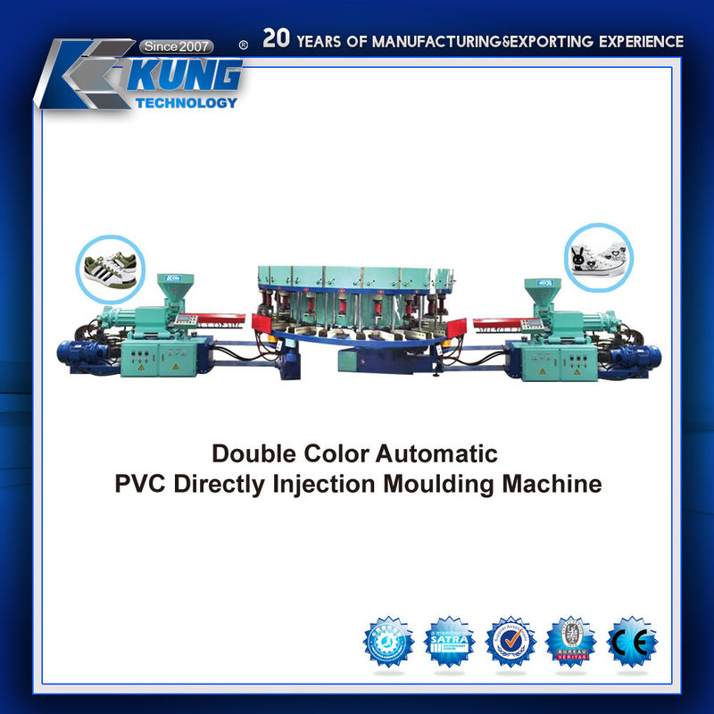 Double Color PVC Plastic Sole Injection Molding Machine Automatic Rotary