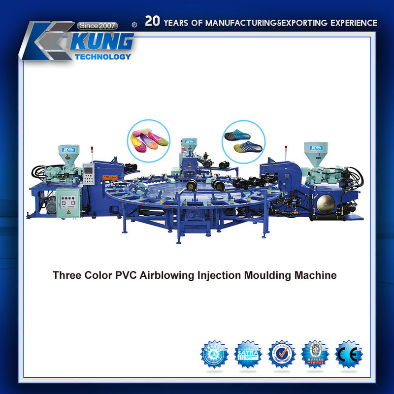 Durable Antiwear PVC Air Blowing Machine , PCU Shoe Sole Molding Machine