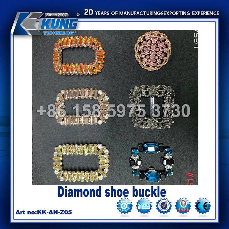 Diamond Decorative Shoe Making Accessories Buckles PE Material Multicolor