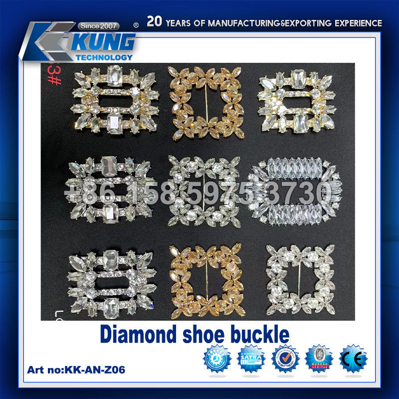 Diamond Decorative Shoe Making Accessories Buckles PE Material Multicolor