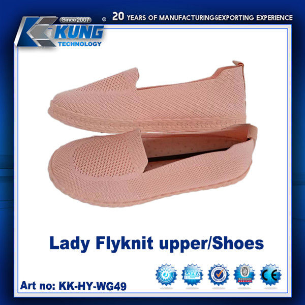Lady Flyknit Upper / Shoes EVA Outer Sole High Elastic Customized Color