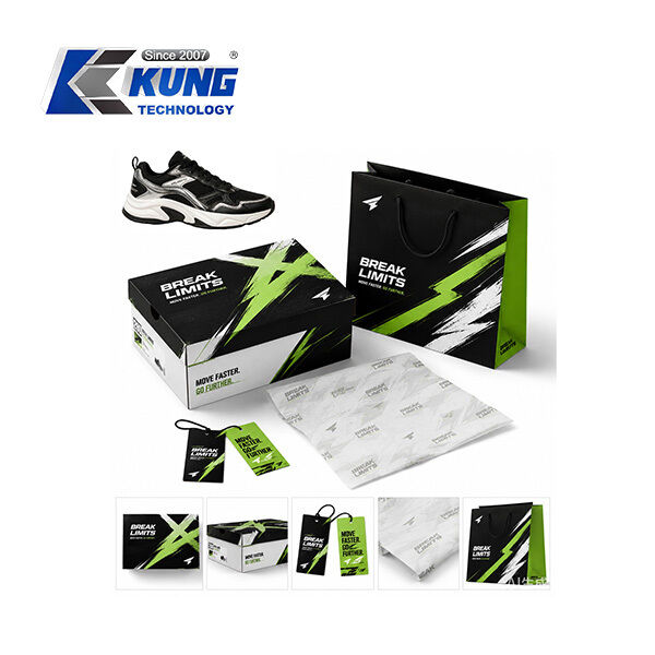 Innovative shoe-making accessories offering custom shoe boxes hang tags shopping bags and tissue paper for shoemaking packaging