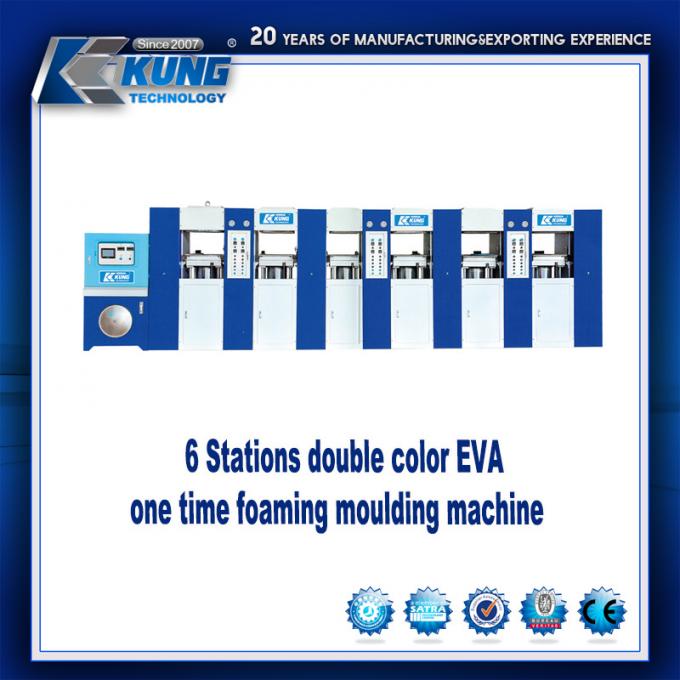 Six Stations Double Color EVA Foaming/Pressing Machine