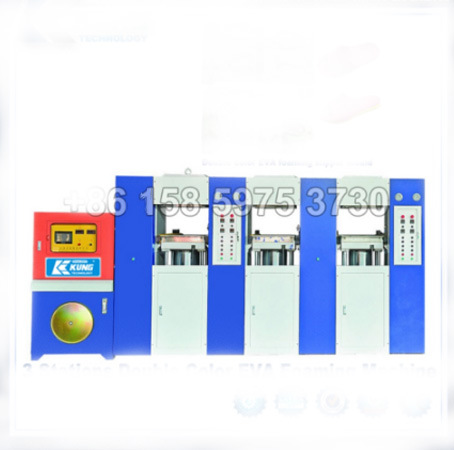 Automatic EVA Double Color Shoe Sole Foaming Machine (3 stations)