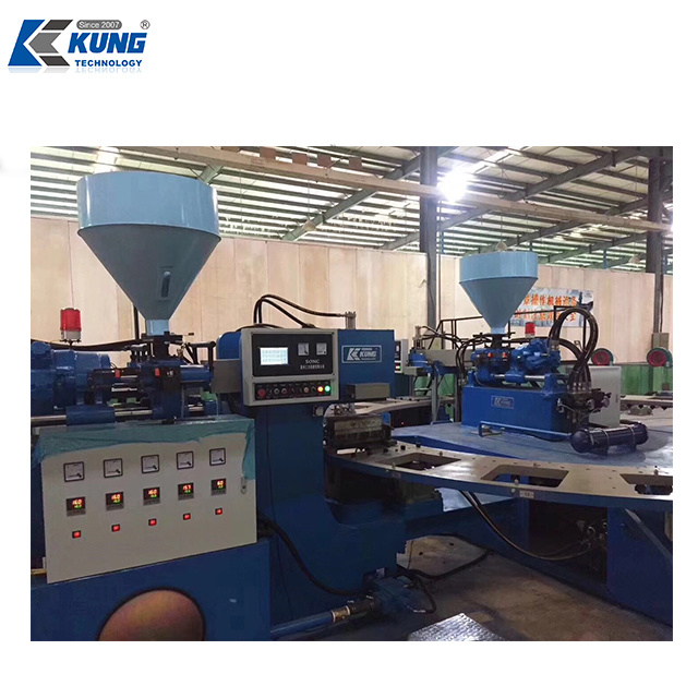 Rotary Type 2 Color PVC/TPR Sole Making Slipper Making Jelly Making Air Blowing Machine